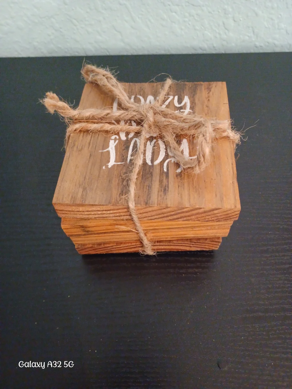 Wooden Dog Coaster Set in Brown - Rustic Pet Accent